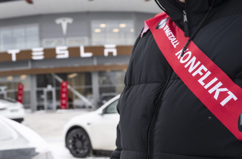 Konflikten mellan IF Metall och Tesla har pågått i två år. Foto: Pontus Lundahl/TT