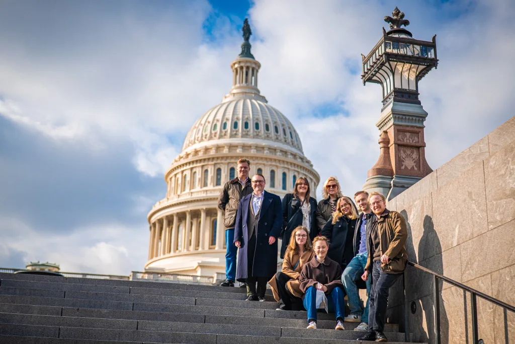 Några deltagare från Stureakademin i Washington 2025.