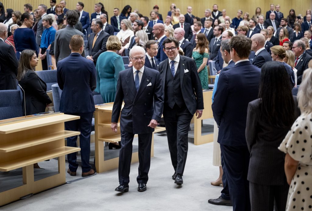 Kung Carl XVI Gustaf och talman Andreas Norlén