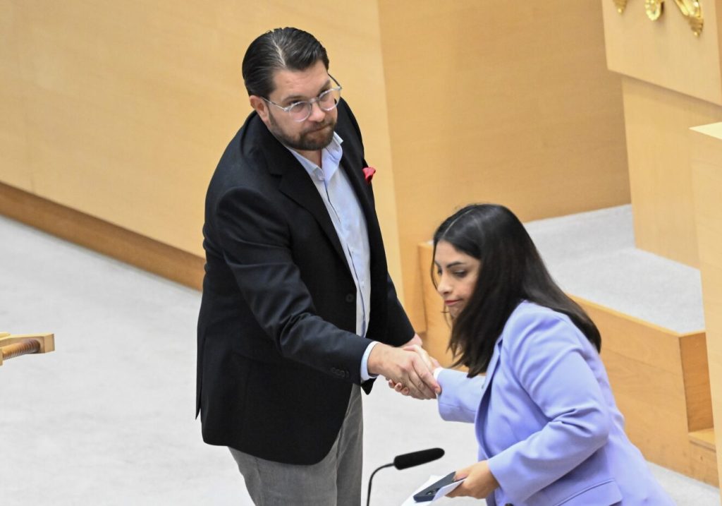 Jimmie Åkesson och Nooshi Dadgostar