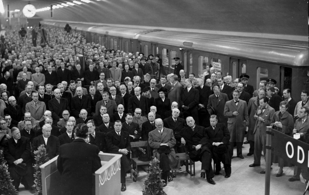 Invigning av tunnelbanans gröna linje 1952